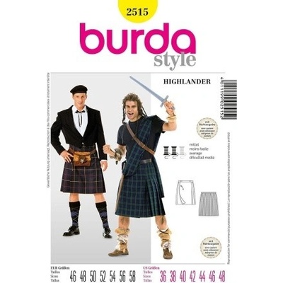 Střih SKOTSKÁ SUKNĚ - KILT Burda 2515 – Zboží Dáma
