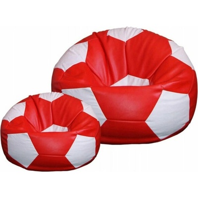 TopKing sedací vak lopta XXXL 100 cm + podnožník XL 35 cm červeno/biely
