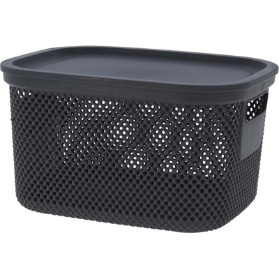 Excellent Houseware Úložný plastový koš s víkem 6 l černá KO-027000190cern
