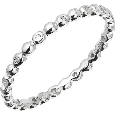 Evolution Group Stříbrný prsten vzorovaný se zirkonky 15005.1 crystal