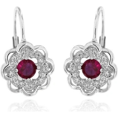 Zlatnictví U Kostela dámské náušnice červené kytičky 042