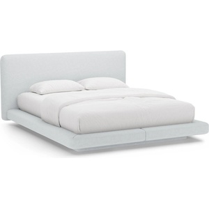 Micadoni Светлосиво тапицирано двойно легло 160x200 cm Linea - Micadoni (MIC_B160_138_F1_LINEA6)