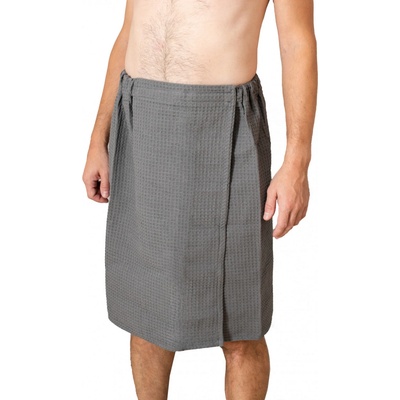EVEI Kilt do sauny pánsky vaflová sivý 60x150 cm