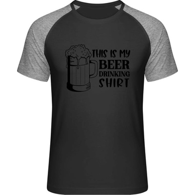 Mymate predĺžené tričko MY111 Toto je moje Pivné tričko black heather black