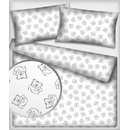 Bavlnená látka 235 vzor medveď, farba biela, metráž 160 cm