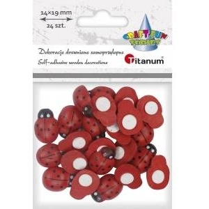 TITANUM Self-adhesive decoration 3D ladybugs 14x19mm 24pcs