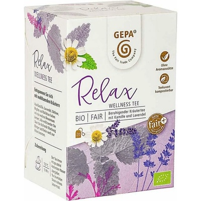 Gepa Bio bylinný wellness čaj Relax 20 x 1,5 g