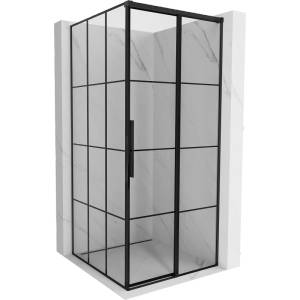 Mexen Rox плъзгаща се душ кабина дясна 90 x 90 см, черна решетка, черна - 8C2-090-090-70-77-P (8C2-090-090-70-77-P)