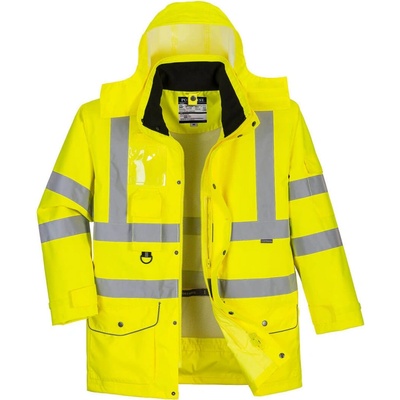 PortWest bunda Traffic S427 Hi-Vis 7v1 zateplená reflexní Žlutá