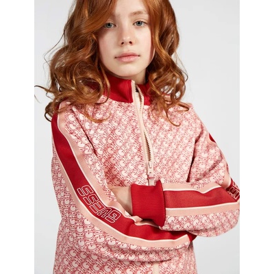 GUESS Суичър за момиче покрит с надписи и червени детайли Guess