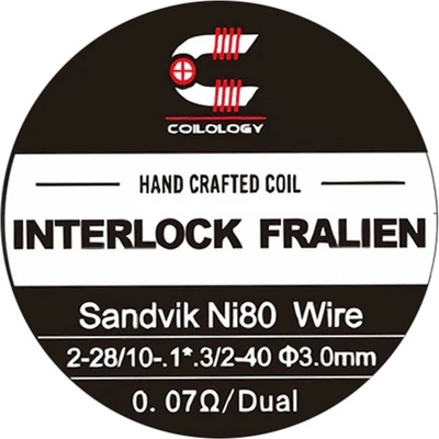 Coilology Předmotané spirálky Handcrafted Sandvik Interlock Fralien Ni80 2 ks 0,14 ohm