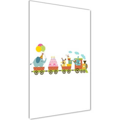 Vertikálny foto obraz sklenený Veselý vlak 50x100 cm