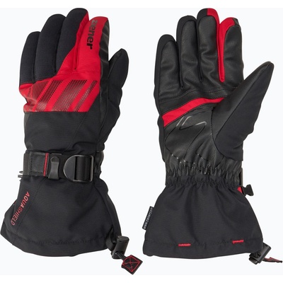 ZIENER Мъжки скиорски ръкавици ZIENER Ghalion Aquashield black/red salsa