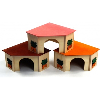JK ANIMALS Domek rohový pro křečky 11 x 11 x 7 cm