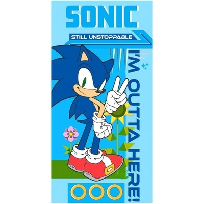 Carbotex Bavlněná plážová osuška nezastavitelný Ježek Sonic 70 x 140 cm – Zboží Dáma