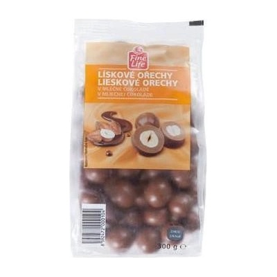 Fine Life Lieskové oriešky v mliečnej čokoláde 300 g
