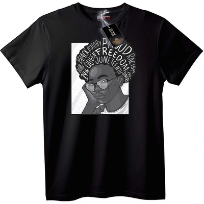 NOONEBRAND Тениска Черна история Джунтийнт - L, Black
