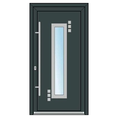 OknaDvereNaMiru.cz Vchodové dveře INOX 7 antracit 90 x 200 cm