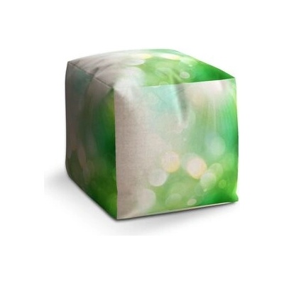 Sablio Taburet Cube Zelená abstrakce: 40x40x40 cm