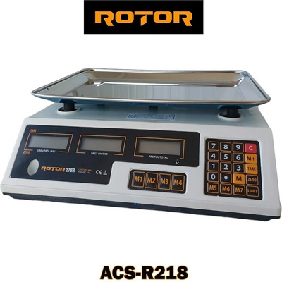 ROTOR Електронна везна / кантар rotor acs-r218, 2в1, ac/dc, 4v/230v, 40 кг, автоматично изключване (uni-08700)
