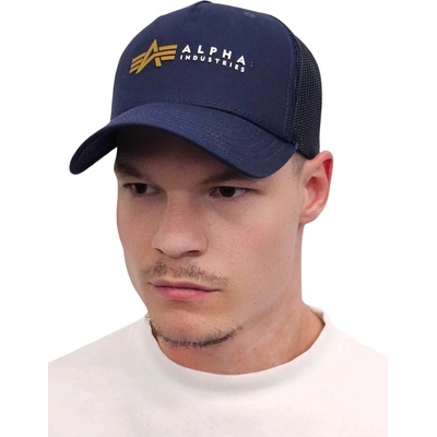 Alpha Industries Alpha Label Trucker Cap rep blue modrá