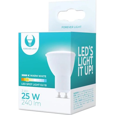 Forever Light TelForceOne LED žárovka GU10, 3W 240-250lm , Teplá bílá – Hledejceny.cz