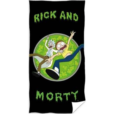 Carbotex Bavlněná plážová osuška Rick and Morty motiv Brána do třetí dimenze 70 x 140 cm