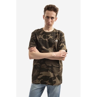 Alpha Industries Памучна тениска Alpha Industries в зелено с десен (188505C.239)