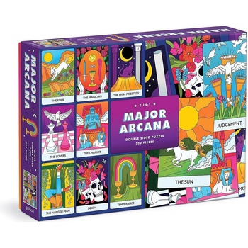 Galison Двустранен пъзел 2 в 1 Major Arcana, 500 части