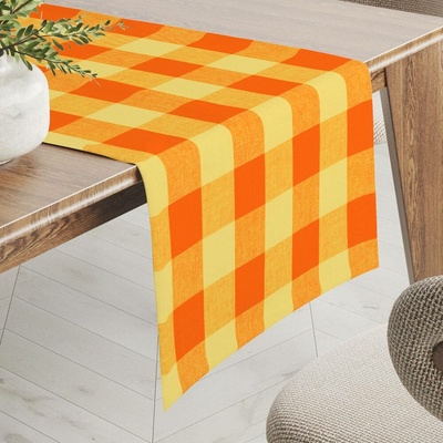 Biante bavlna běhoun Olivia OL-003 Oranžovo-žlutá kostka velká 35x180cm