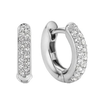 Ti Sento strieborné náušnice kruhy so zirkónmi 7210ZI