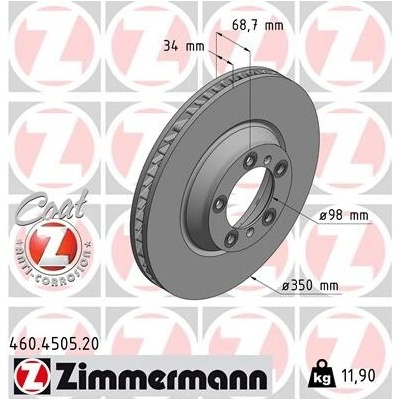 Brzdový kotúč ZIMMERMANN 460.4505.20 (460450520)