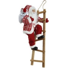 Kaeming Vánoční dekorace SANTA na žebříku, 65 cm, KSD