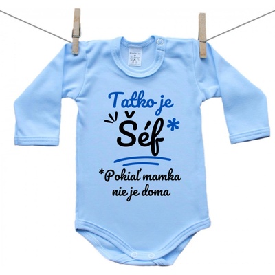 Boodyy Modré body s dlhým rukávom Tatko je šéf