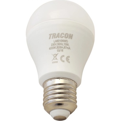Tracon electric LED žárovka koule E27 10W stmívatelná teplá bílá