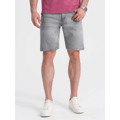 Ombre Clothing pánské džínové kraťasy Iwumè šedá