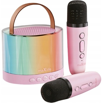 Maxlife MXKS 200 pink Bluetooth karaoke se 2 mikrofony růžová