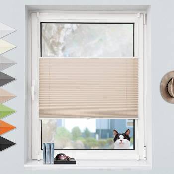 Image 1 of Grandekor Плисирана слънцезащитна полупрозрачна щора 130 х 100 см. , без необходимост от пробиване, кремава BZ100A130 Grandekor® 14636