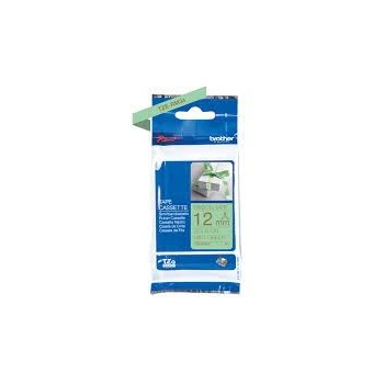 Brother TZE-RM34, 12mm x 4m, златен печат/зелен фон, оригинална лента (TZERM34)