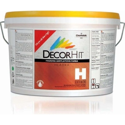 Chemolak DECORHIT H - farba fasádna hladká - 0100 - biela - 10 Kg