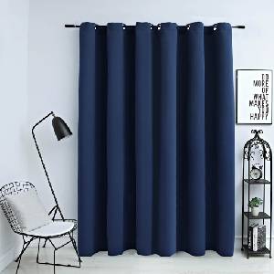 Pure Line Home Плътна завеса в цвят морскосин с метални халки, 290 x 245 см
