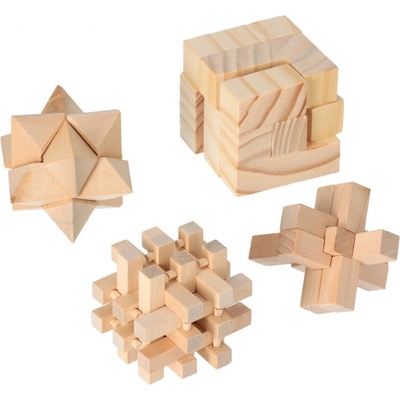 Small Foot Dřevěné hlavolamy set 4 ks