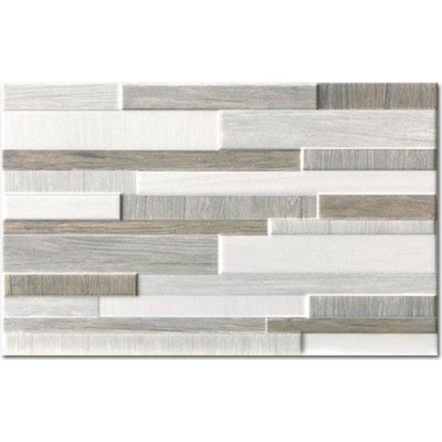 Idea ceram.divize MoMA Dekor White and wood brick grey 25 x 40 cm šedá 1ks