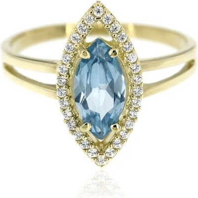 Zlatnictví U Kostela Dámský zlatý prsten s modrým kamenem 85žm