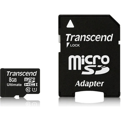 TS8GUSDHC10U1 Ultimate microSDHC, 8GB, 4K, 90MB/s, UHS-I U1, Class10 600x, MLC, Waterproof