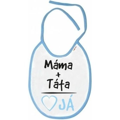 Baby Nellys Nepremokavý podbradník Máma + Táta modrý