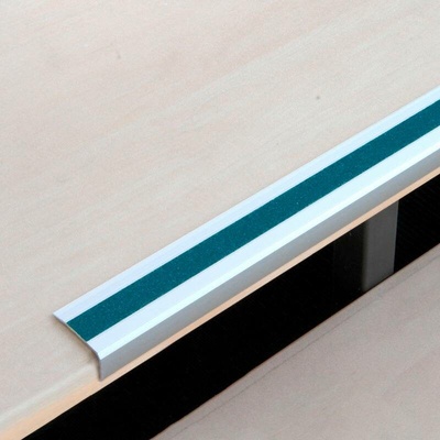 Protiskluzová schodová lišta, Aluminium m2, univerzální, zelená, š 800 mm, síla materiálu 4 mm