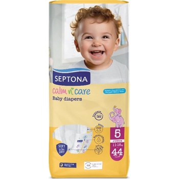 Septona Бебешки пелени Septona - Calm n' Care, Junior No 5, 11-16 kg, 44 броя (5201410886061)