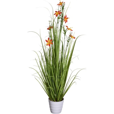 Home Styling Collection Umělá polní květina ve květináči, 100 cm, červená vícebarevná