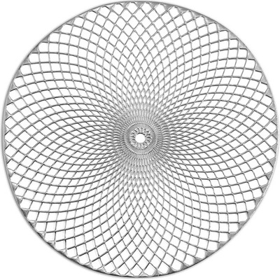Zeller Podložka Mandala okrúhla plastová strieborná priemer 38 cm